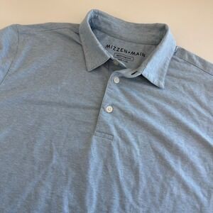 Mizzen + Main Versa Polo Short Sleeve Blue Men's Medium Trim